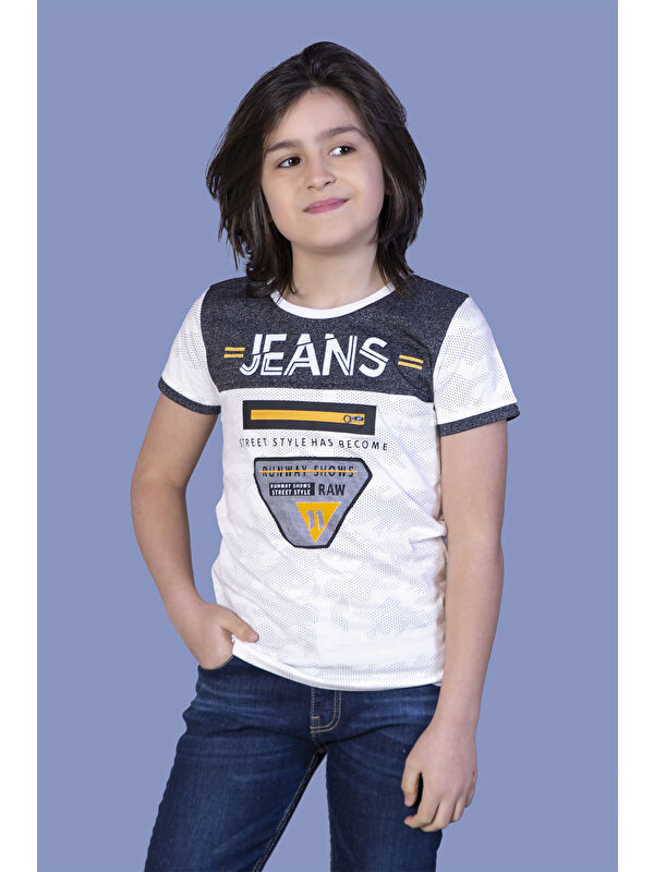 Toontoykids Erkek Çocuk Jeans Baskı Tişört