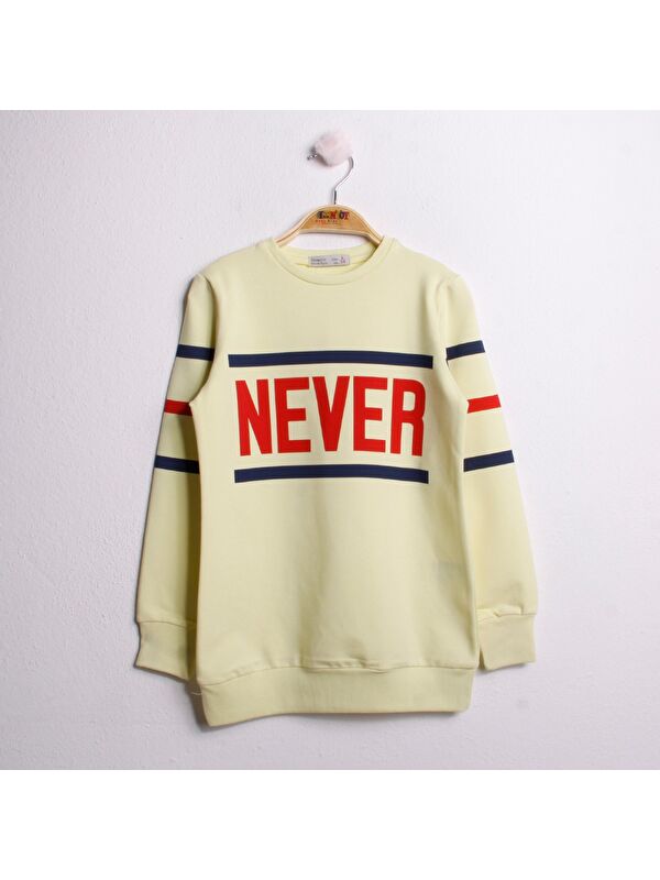 Toontoykids Kız Çocuk Sweatshirt Never Baskı