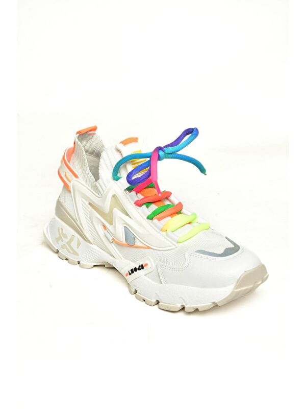 U6026025 Beyaz Kadın Sneakers - Görsel 3