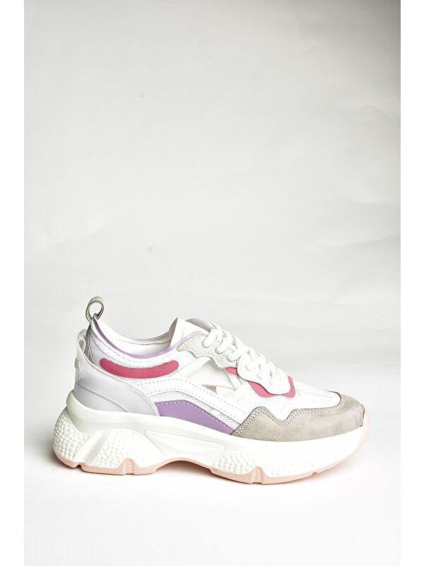 U9735682 Beyaz/Lila Kadın Sneakers - Görsel 2