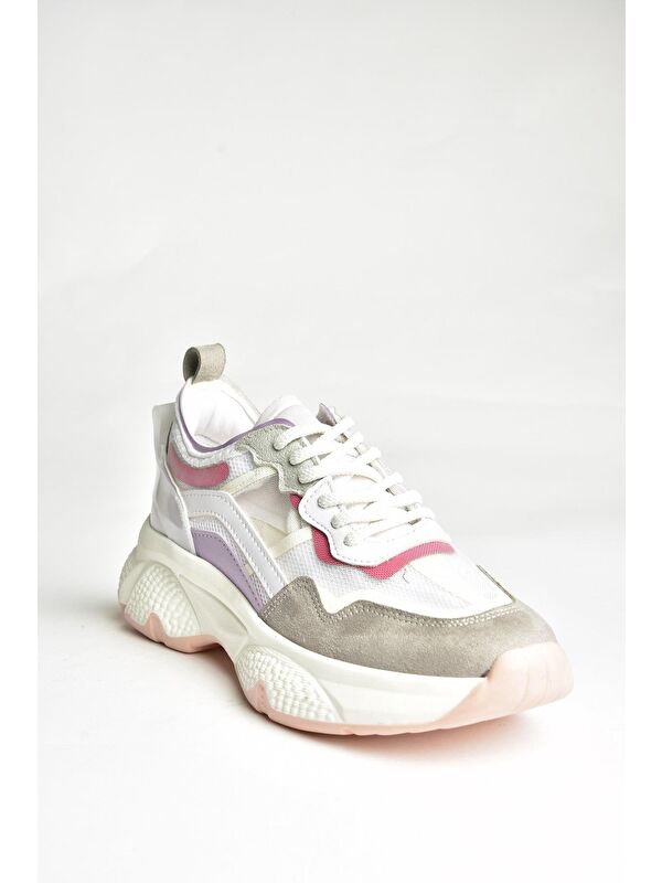 U9735682 Beyaz/Lila Kadın Sneakers - Görsel 4