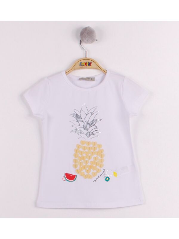 Toontoykids Kız Çocuk Ananas Baskılı Tişört