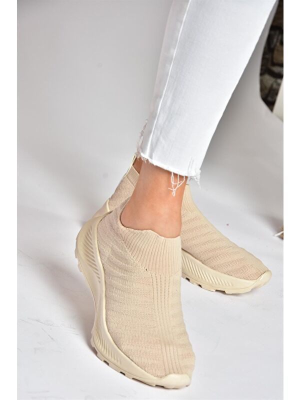 P239503304 Bej Kadın Sneakers - Görsel 3