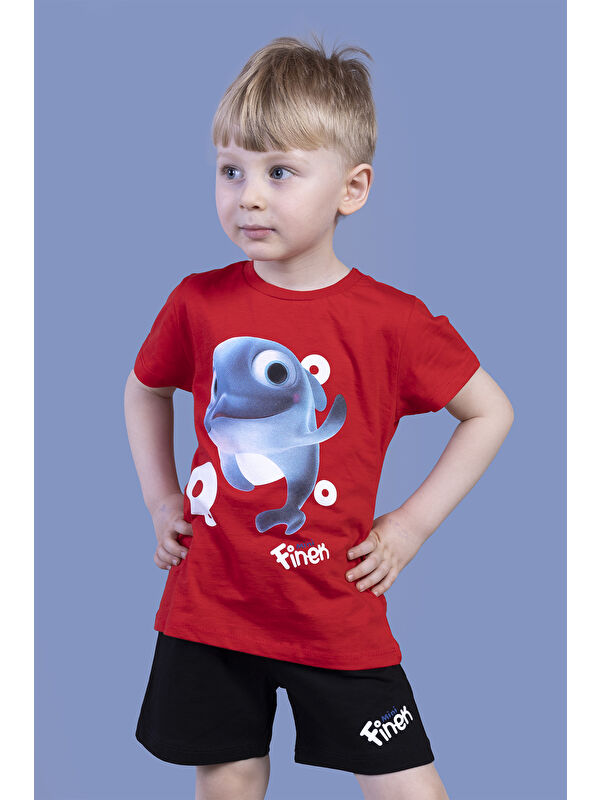 Toontoykids Erkek Çocuk Balık Baskılı Şortlu Takım