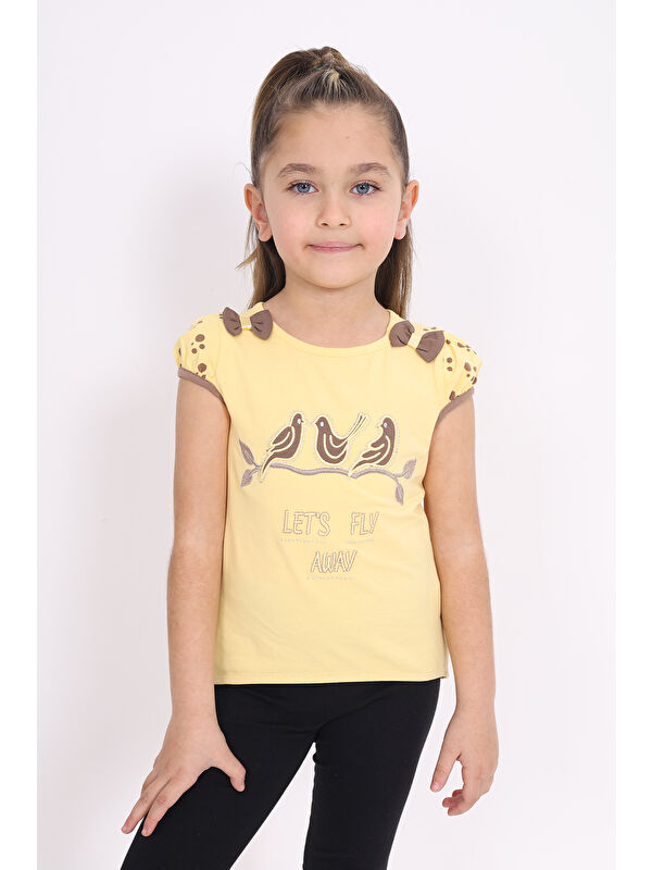 Toontoykids Kız Çocuk Nakış Detaylı Tişört