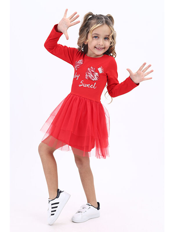 Toontoykids Kız Çocuk Baskılı Elbise