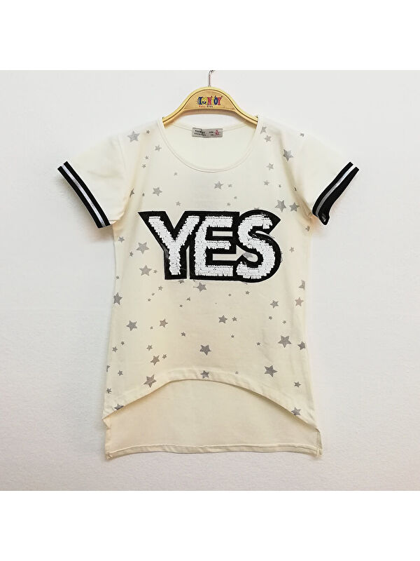 Toontoykids Kız Çocuk Yes Baskılı Tişört