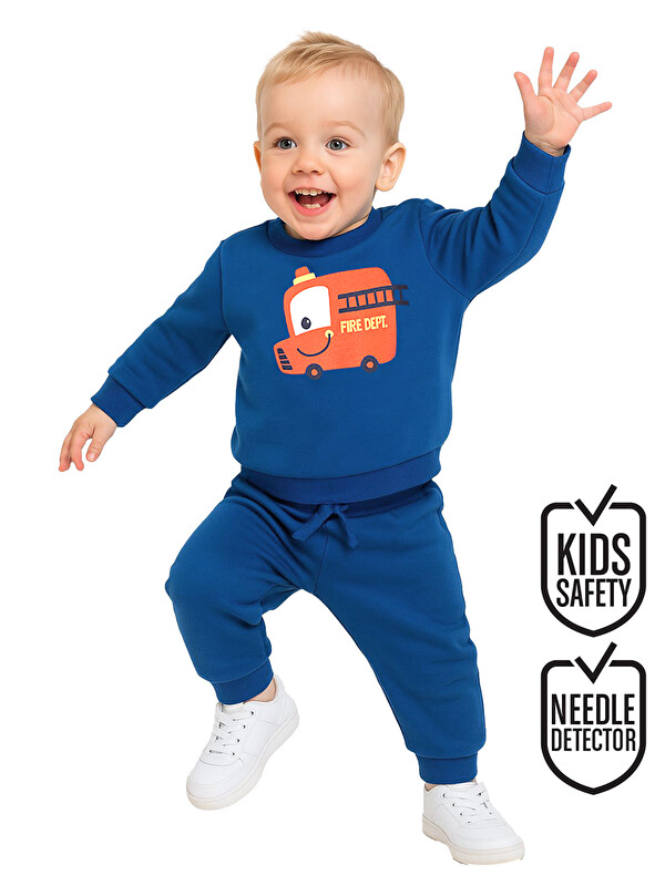 Denokids İtfaiye Erkek Bebek Lacivert Eşofman Takım