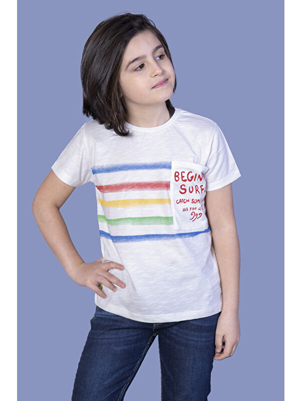 Toontoykids Erkek Çocuk Cepli Baskılı Tişört