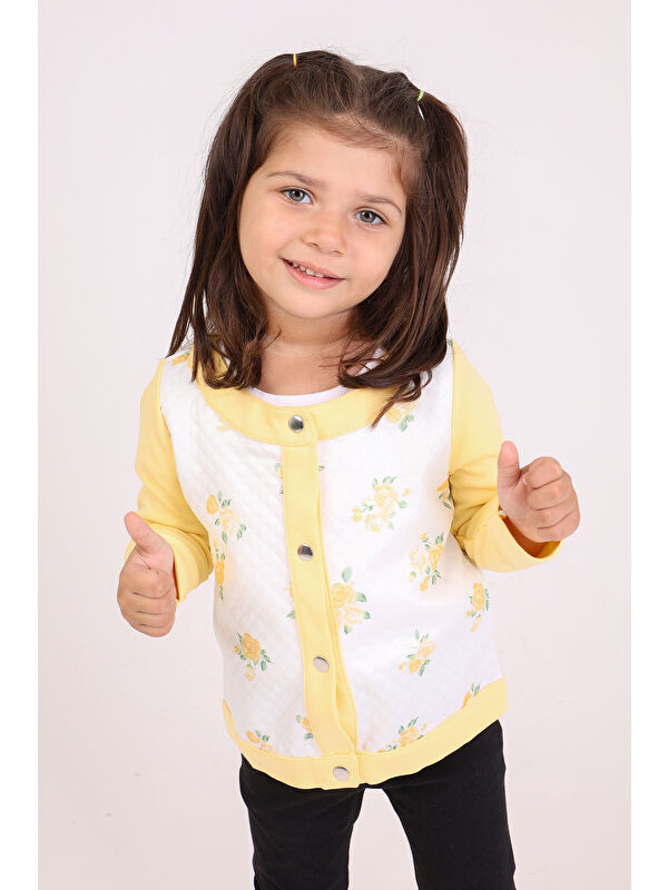 Toontoykids Kız Bebek Hırka Çiçek Baskılı