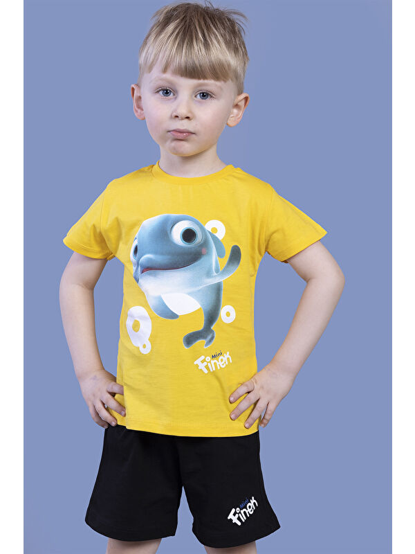 Toontoykids Erkek Çocuk Balık Baskılı Şortlu Takım