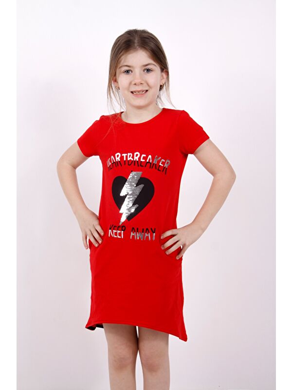 Toontoykids Kız Çocuk Elbise Keep Away Baskı