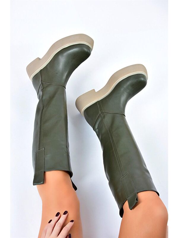 L6101304 Haki Kadın Çizme - Görsel 3