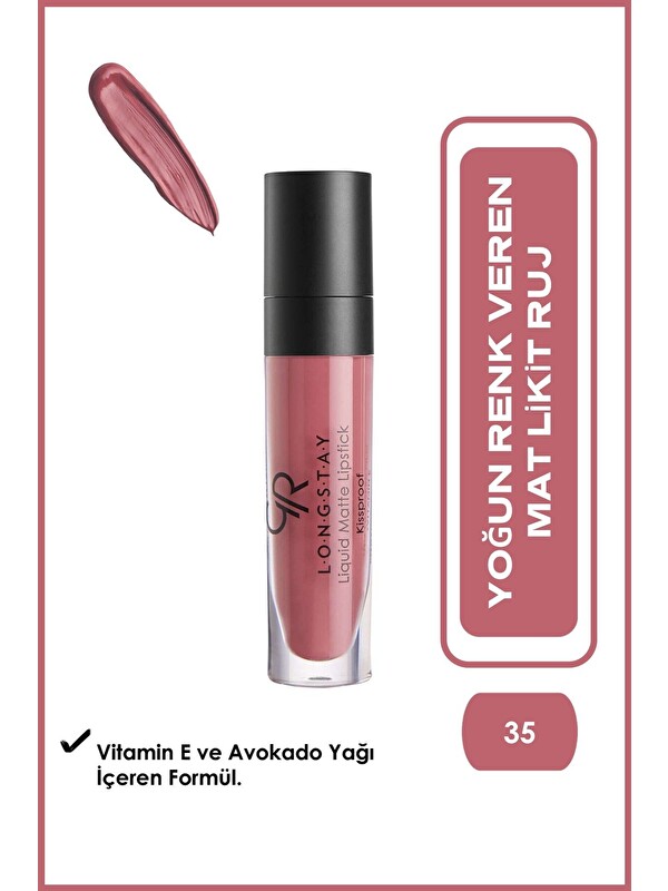GOLDEN ROSE Longstay Liquid Matte Lipstick No: 35 - Likit Mat Ruj