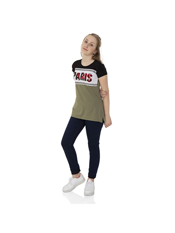Toontoykids Kız Çocuk Tişört Paris Pul Nakış