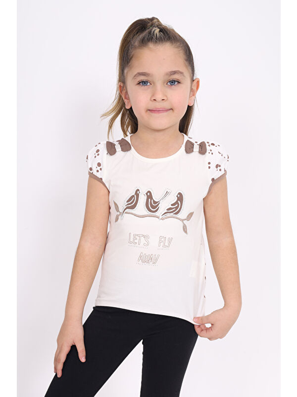Toontoykids Kız Çocuk Nakış Detaylı Tişört