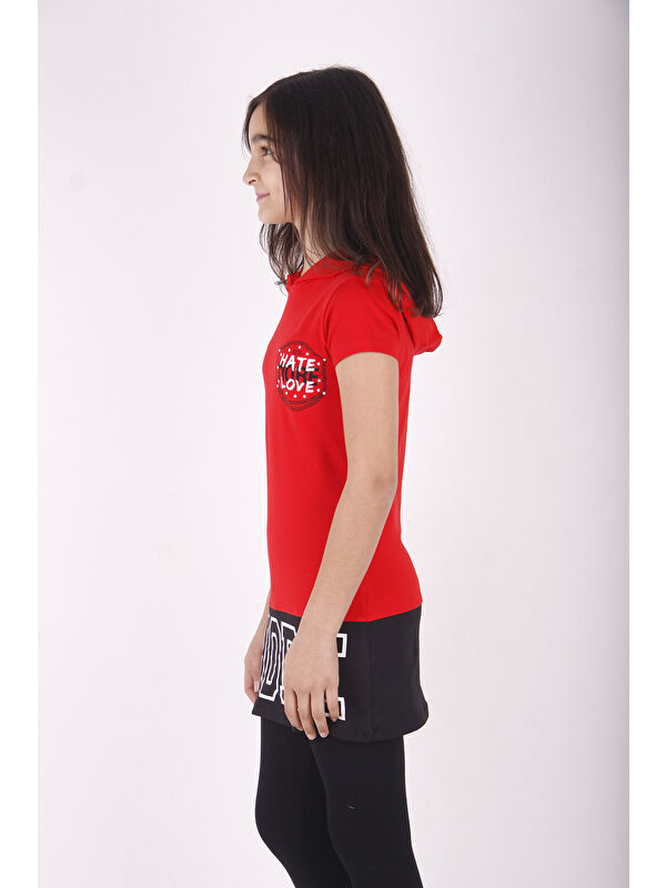 Toontoykids Kız Çocuk Kapüşonlu Baskılı Tişört
