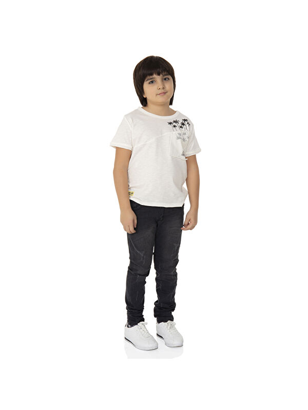 Toontoykids Erkek Çocuk T-shırt Palmiyeli Baskı
