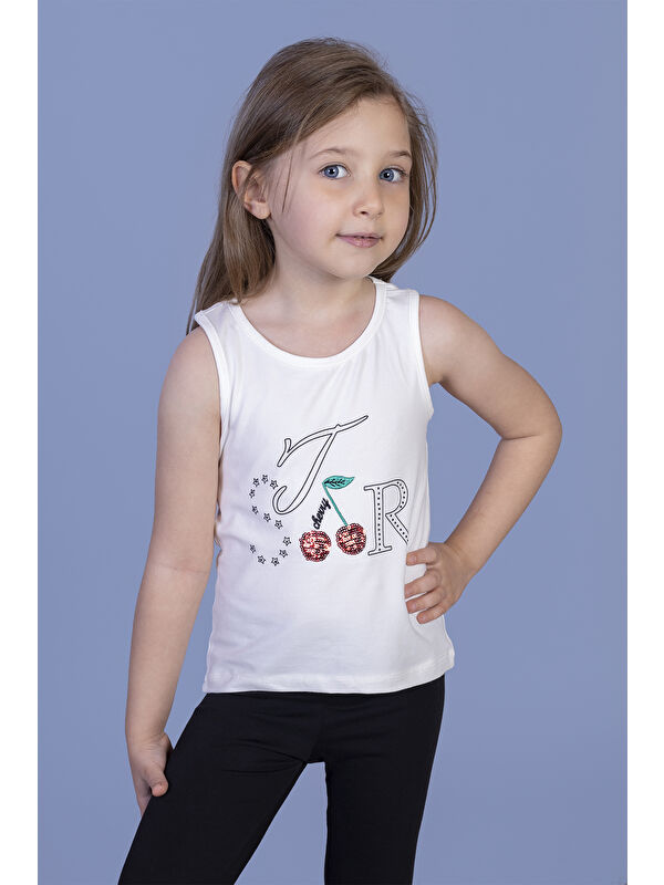 Toontoykids Kız Çocuk Kiraz Nakışlı Atlet