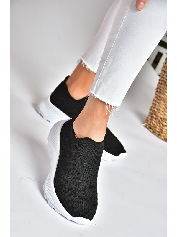 P239503304 Siyah/Beyaz Kadın Sneakers - Görsel 3