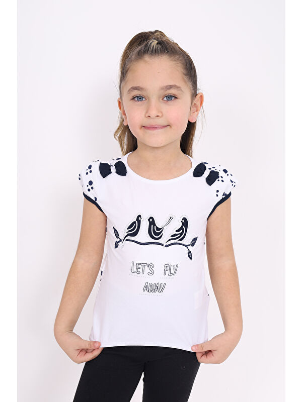 Toontoykids Kız Çocuk Nakış Detaylı Tişört