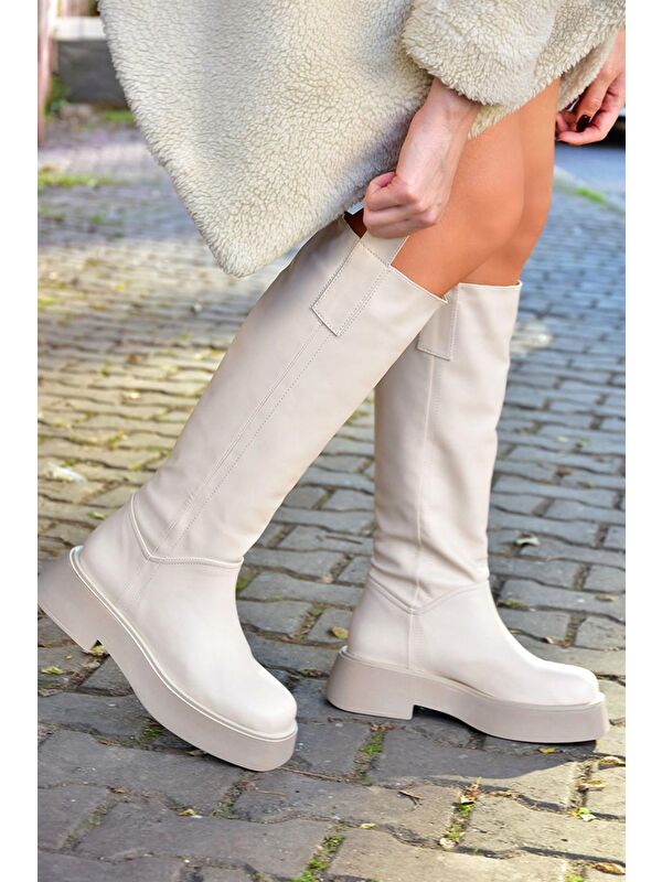 L6101304 Bej Kadın Çizme - Görsel 2