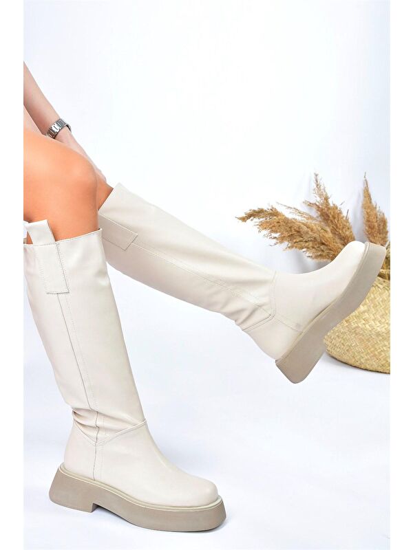 L6101304 Bej Kadın Çizme - Görsel 3