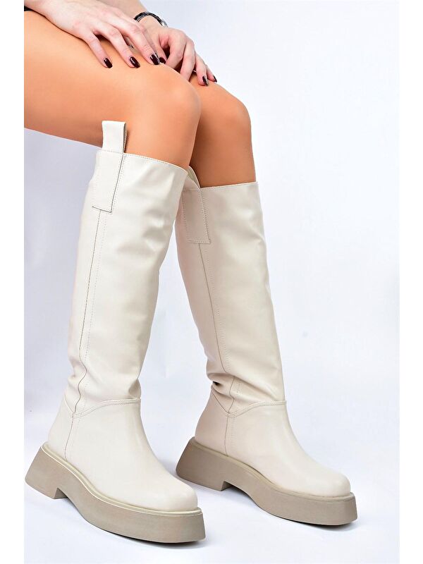 L6101304 Bej Kadın Çizme - Görsel 4