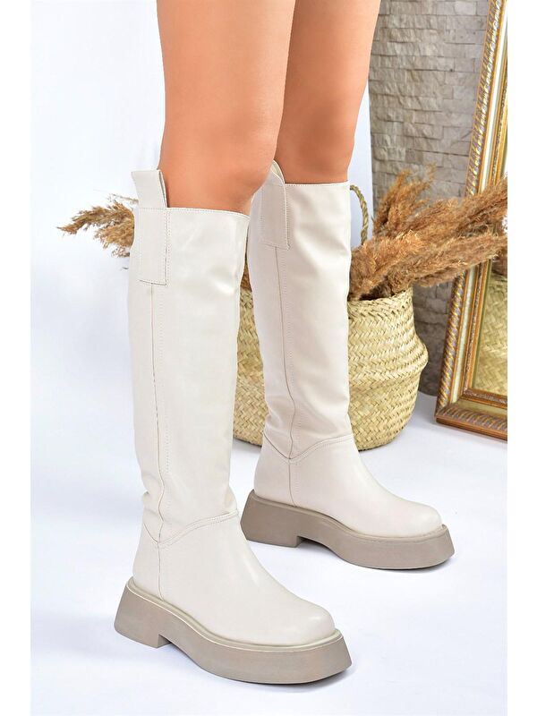 L6101304 Bej Kadın Çizme - Görsel 5