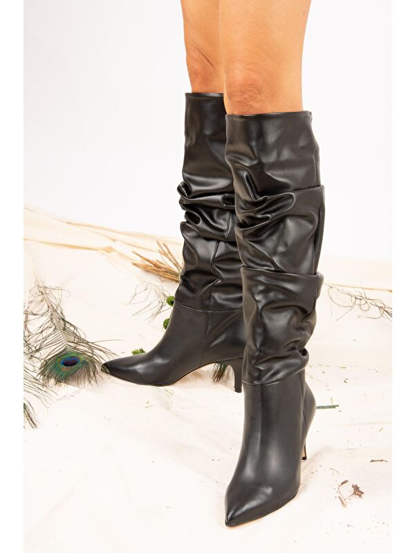 J749129909 Siyah Kadın Çizme - Görsel 3