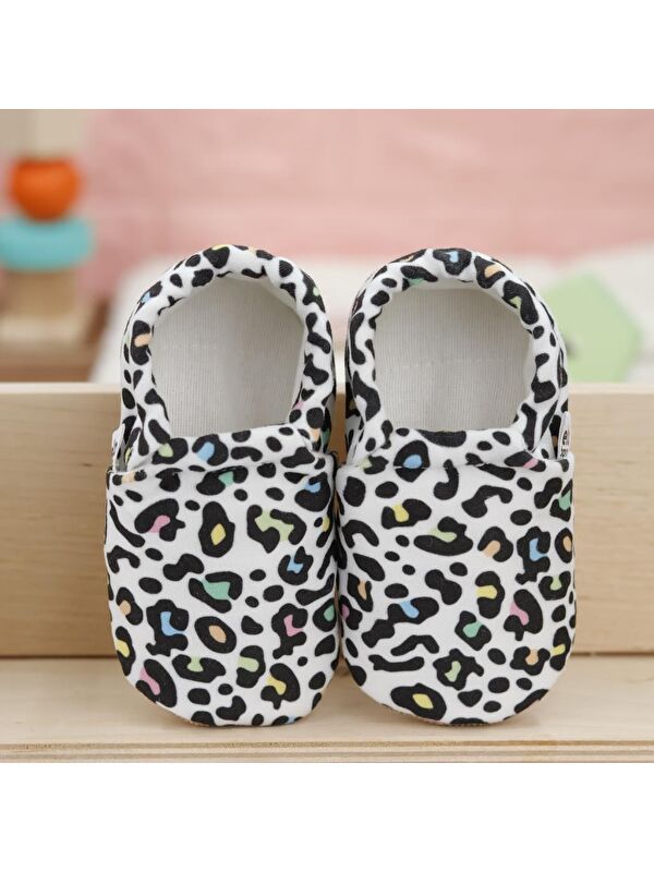 Desenli Bebek Patiği, Kaydırmaz Taban, Ev Kreş Ayakkabısı Panduf - Görsel 5