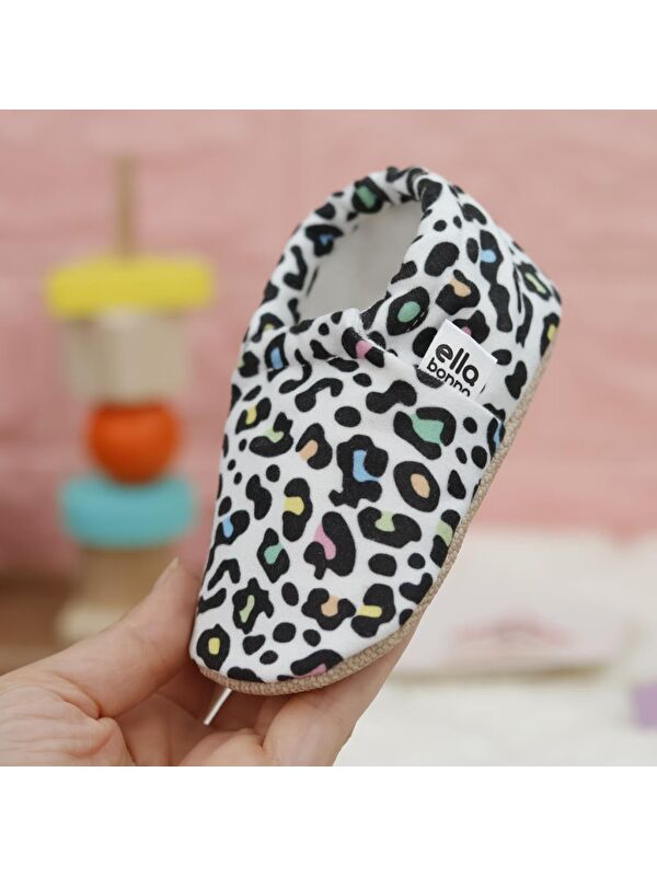 Desenli Bebek Patiği, Kaydırmaz Taban, Ev Kreş Ayakkabısı Panduf - Görsel 6