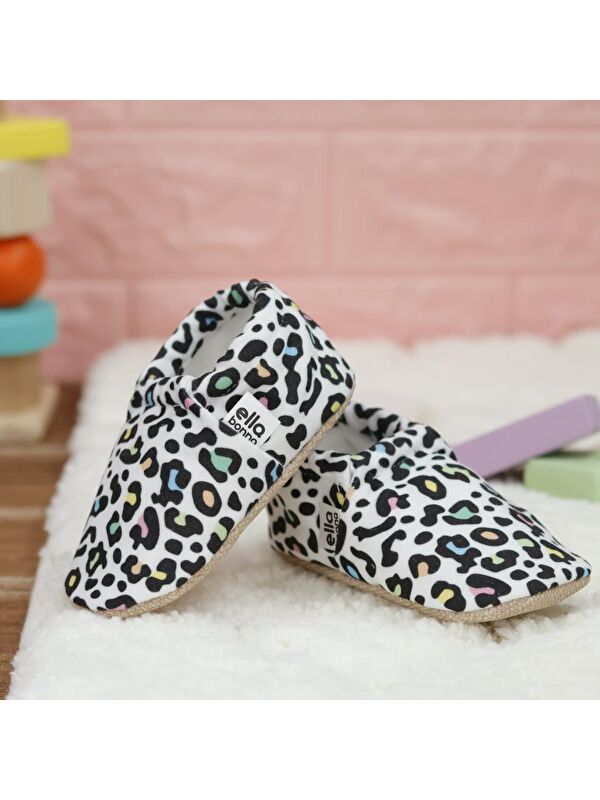 Desenli Bebek Patiği, Kaydırmaz Taban, Ev Kreş Ayakkabısı Panduf - Görsel 7