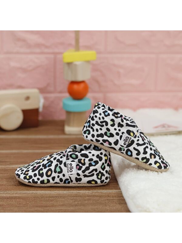 Desenli Bebek Patiği, Kaydırmaz Taban, Ev Kreş Ayakkabısı Panduf - Görsel 8