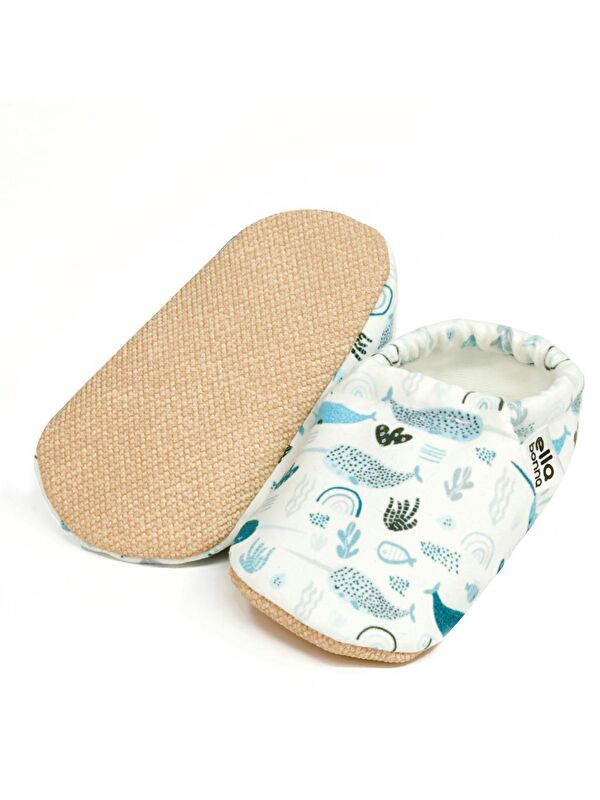 Desenli Bebek Patiği, Kaydırmaz Taban, Ev Kreş Ayakkabısı Panduf - Görsel 3