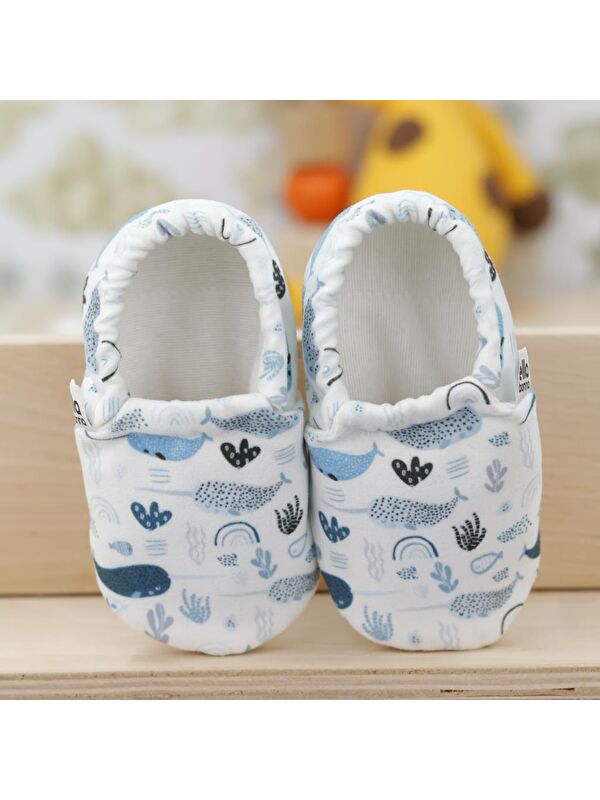 Desenli Bebek Patiği, Kaydırmaz Taban, Ev Kreş Ayakkabısı Panduf - Görsel 5