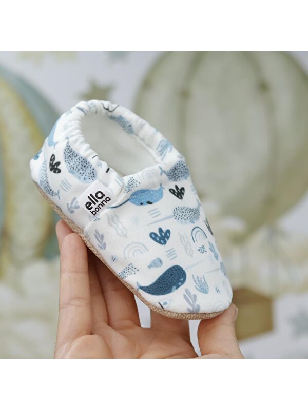 Desenli Bebek Patiği, Kaydırmaz Taban, Ev Kreş Ayakkabısı Panduf - Görsel 6