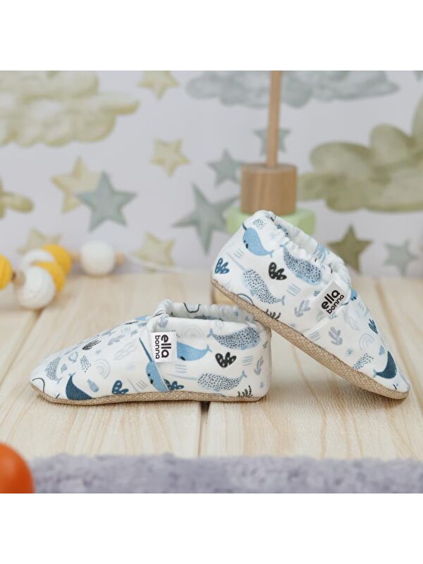Desenli Bebek Patiği, Kaydırmaz Taban, Ev Kreş Ayakkabısı Panduf - Görsel 8