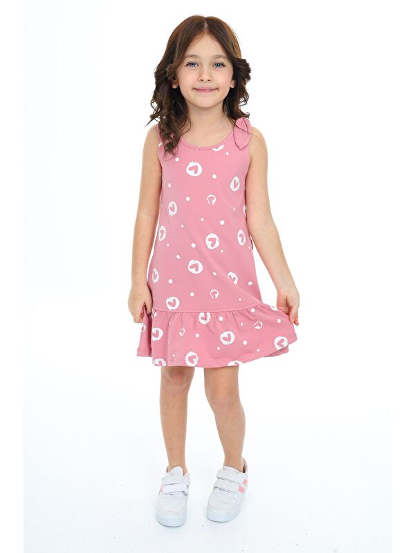 Toontoykids Kız Çocuk Baskılı Elbise