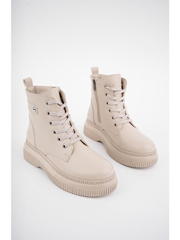 LUCİNDA Taban Fermuarlı Bağcıklı Kadın Postal Bot - Görsel 3