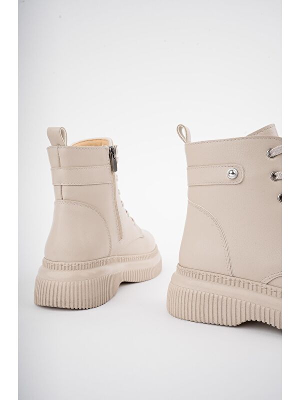 LUCİNDA Taban Fermuarlı Bağcıklı Kadın Postal Bot - Görsel 4