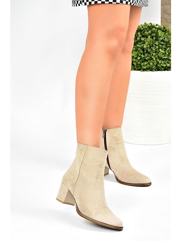 G654013102 Bej/Kahverengi Kadın Bot - Görsel 4
