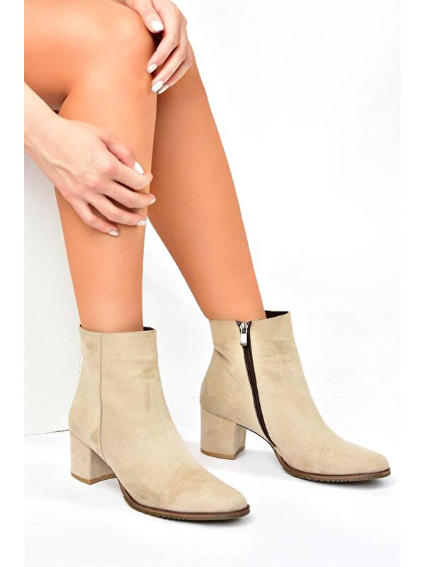 G654013102 Bej/Kahverengi Kadın Bot - Görsel 5