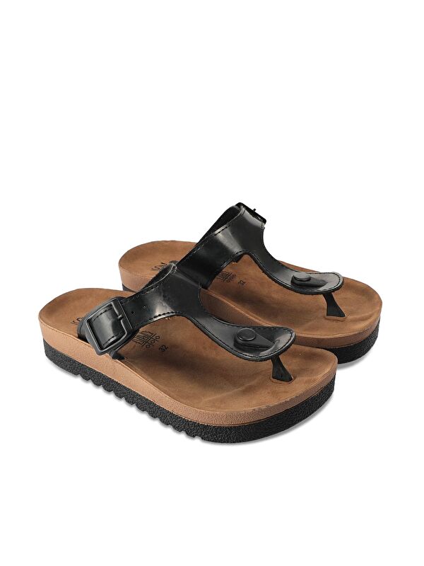 STAR Kız Çocuk Terlik Siyah Rugan - Görsel 4