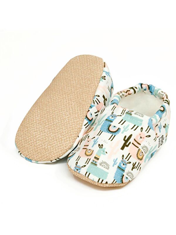 Desenli Bebek Patiği, Kaydırmaz Taban, Ev Kreş Ayakkabısı Panduf - Görsel 3