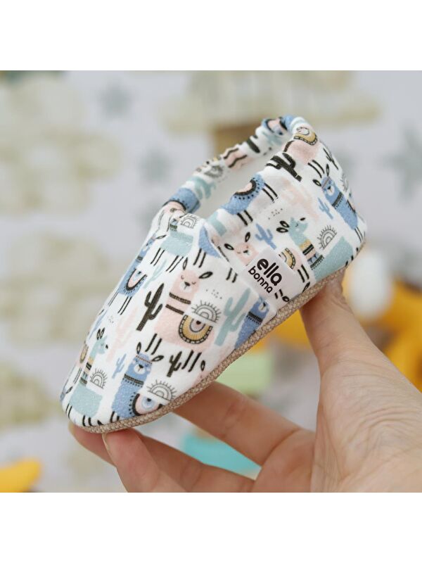 Desenli Bebek Patiği, Kaydırmaz Taban, Ev Kreş Ayakkabısı Panduf - Görsel 6