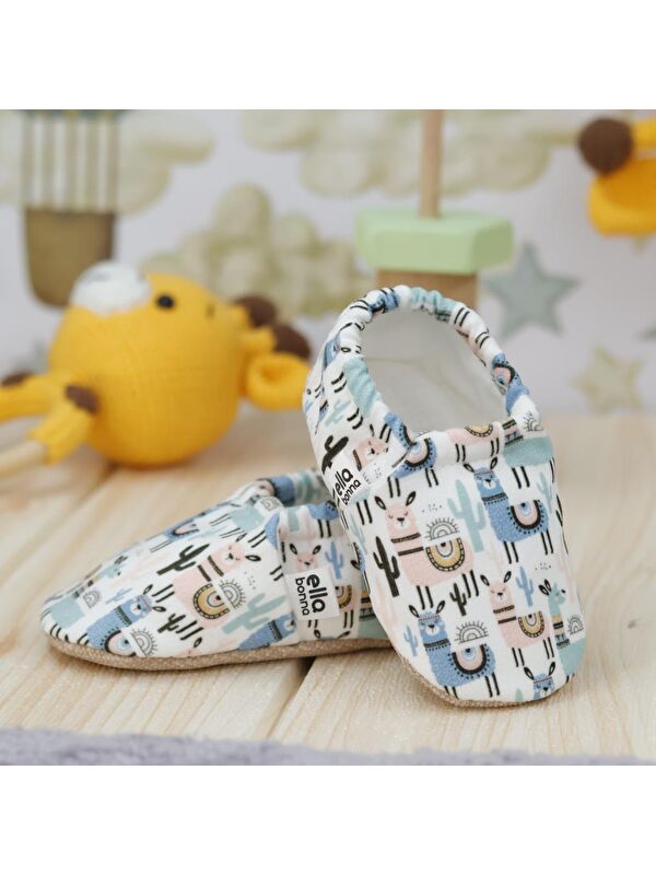 Desenli Bebek Patiği, Kaydırmaz Taban, Ev Kreş Ayakkabısı Panduf - Görsel 7