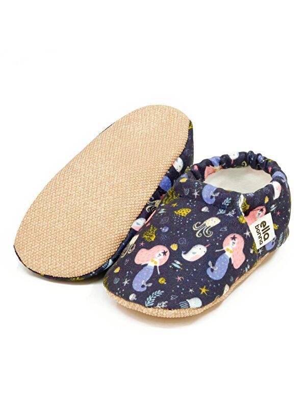 Desenli Bebek Patiği, Kaydırmaz Taban, Ev Kreş Ayakkabısı Panduf - Görsel 3