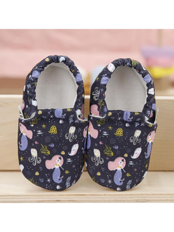 Desenli Bebek Patiği, Kaydırmaz Taban, Ev Kreş Ayakkabısı Panduf - Görsel 5