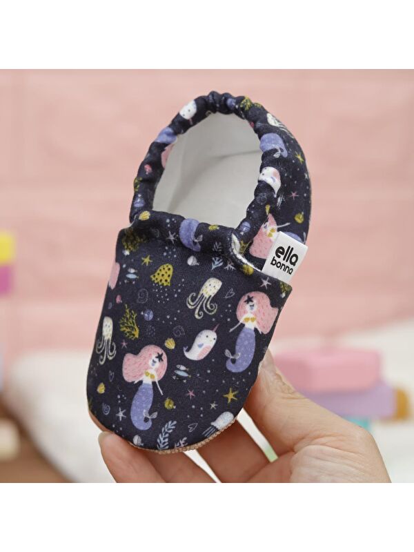 Desenli Bebek Patiği, Kaydırmaz Taban, Ev Kreş Ayakkabısı Panduf - Görsel 6